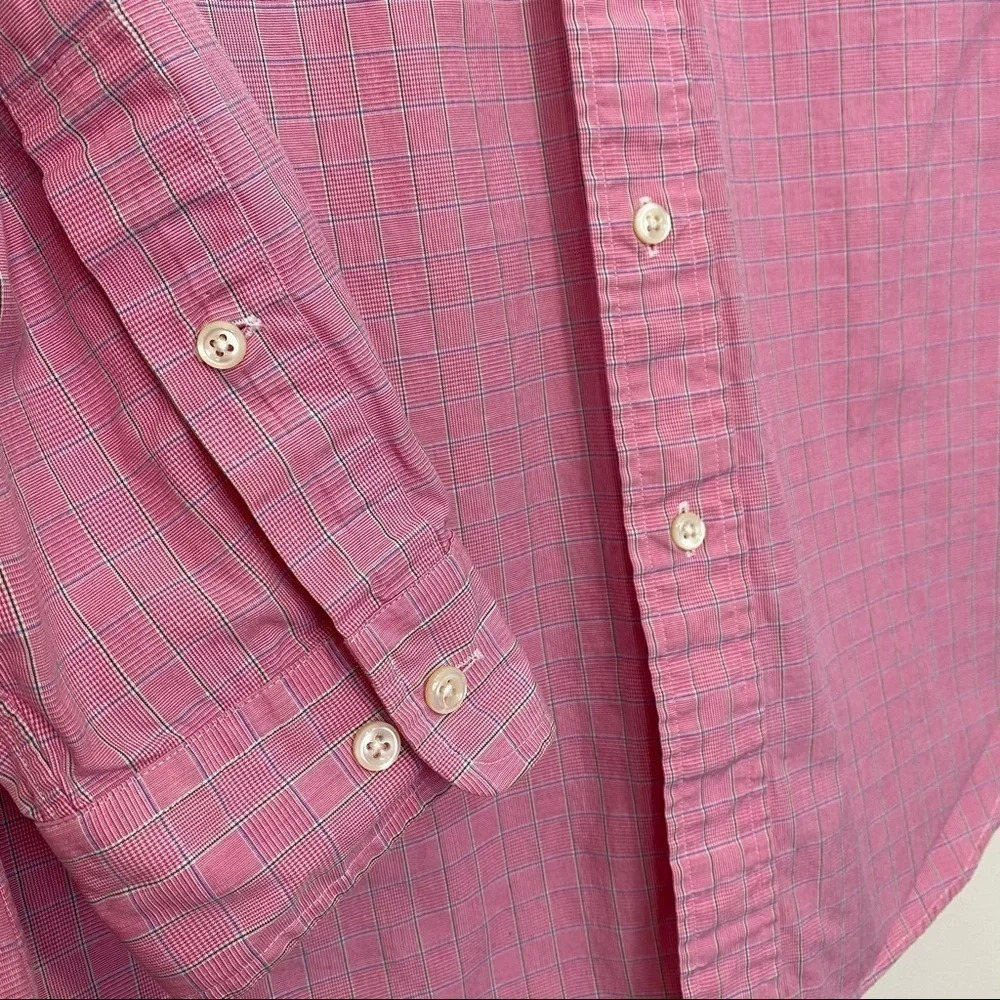 Ralph Lauren Button Down Dress Shirt Classic Fit Pink with green pony - Picture 7 of 14